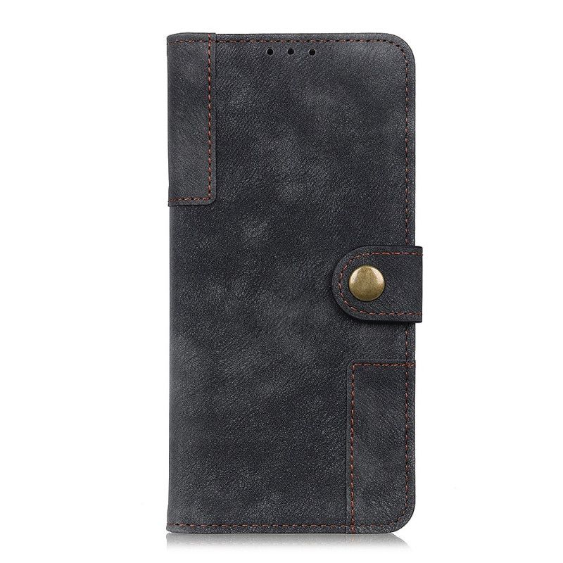 Étui Housse Xiaomi Redmi Note 9 Pro Style Cuir Et Rivet Vintage