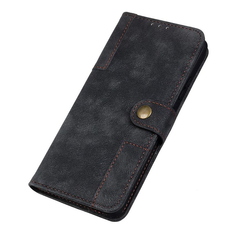 Étui Housse Xiaomi Redmi Note 9 Pro Style Cuir Et Rivet Vintage