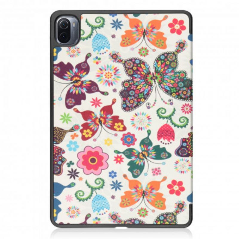 Smart Case Coque Xiaomi Pad 5 Porte-stylet Fleurs Vintages