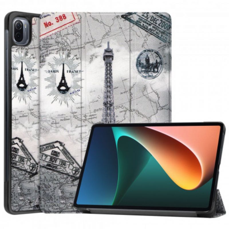 Smart Case Coque Xiaomi Pad 5 Porte-stylet Tour Eiffel