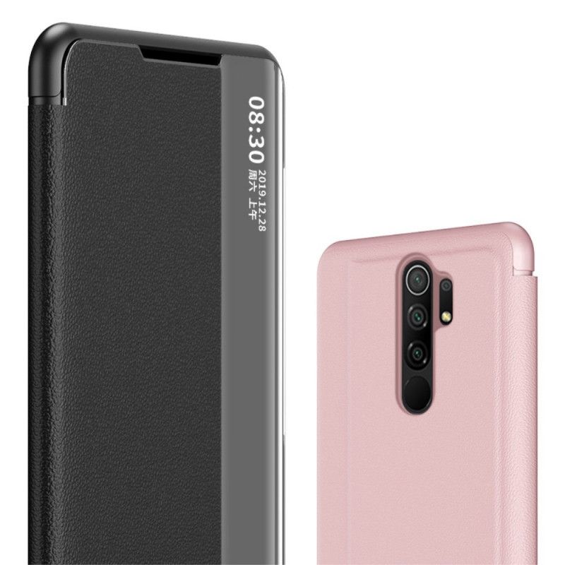 View Cover Xiaomi Redmi 9 Simili Cuir Texturé